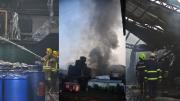 केमिकल कंपनी में लगी आग को बुझाने पहुंचे अग्निशमन कर्मी. फोटो/सजेत शिंदे