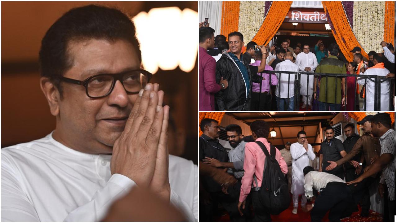 मनसे प्रमुख राज ठाकरे को उनके निवास `शिवतीर्थ` पर जन्मदिन समारोह के दौरान पार्टी कार्यकर्ताओं ने बधाई दी. (Pic/Atul Kamble)