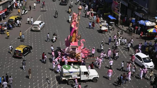 ખેતવાડીના બાપ્પાની શોભાયાત્રા