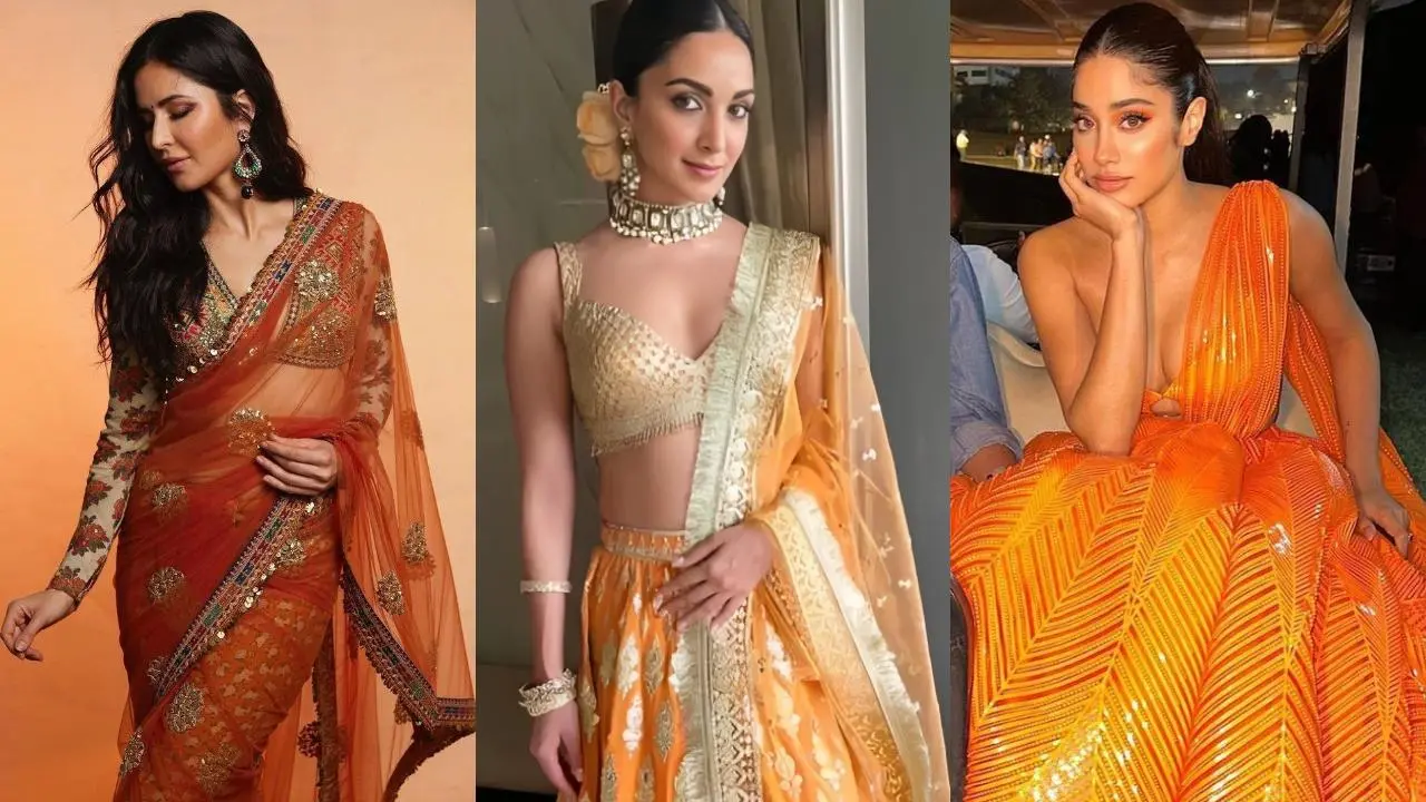 Katrina Kaif to Kiara Advani, B-Town inspired orange outfits Navratri day 1