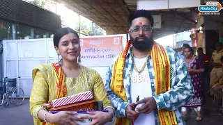 Mannara Chopra and Sunny Tehelka Visits Siddhivinayak Temple
