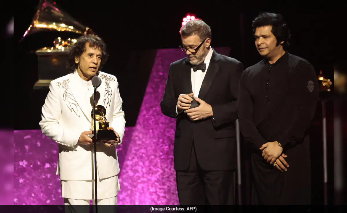 Hearts are full as Indian music mastero Zakir Hussian bags 3 awards at 66th Grammys.